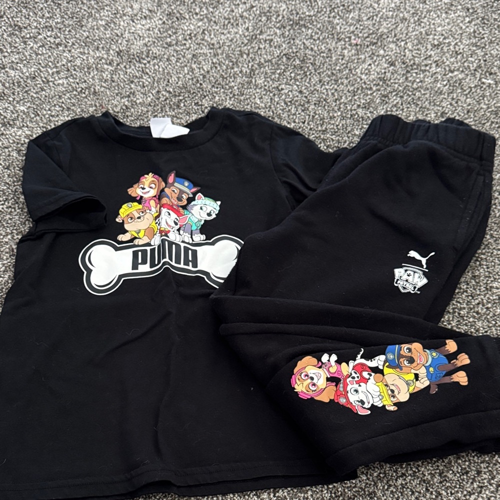 Puma Black Kids Set with Paw Patrol Characters